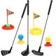 thumbnail image 3 of Práctica Mini Putter Palos para golf 2 Hoyo de práctica con banderas 6 Caddy Golf Club Set para interior al ejercicio en hogar kusrkot Putter de golf para niños, 3 of 8