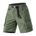 thumbnail image 3 of DDAPJ pyju Men's Belted Cargo Shorts Straight Leg Work Shorts Lightweight Quick Dry Hiking Travel Shorts with Multi Pockets Army Green XXL, 3 of 7