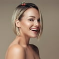 thumbnail image 3 of EeaseMX 2pcs Cherry Glaw Peink Clip Alloy Hair Jaw Clip Rhinestone Glaw Skink Tocado, 3 of 8