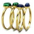 thumbnail image 3 of IP Gold(Ion Plating) Stainless Steel Ring with Synthetic MALACHITE in Emerald for Women Emerald Stone Color Style TK2905 Size 7, 3 of 3