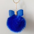 thumbnail image 4 of LLavero de pompón con lazo grande, Bola de piel falsa esponjosa, bolso colgante lindo, llavero de coche encantador, regalos de personalidad, 4 of 5