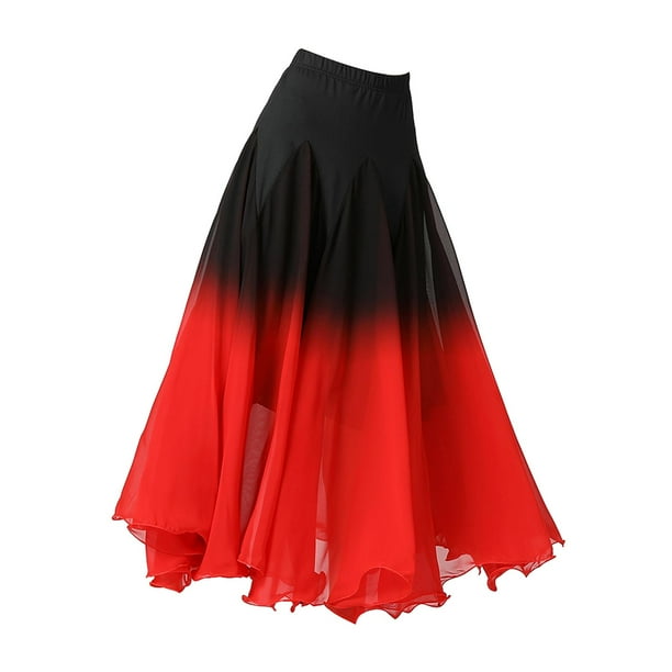 de baile de salon para mujer traje de baile actuacion faldas largas de de swing ropa de baile para fiesta practica latina chica F SG Yinane Falda de baile de salon
