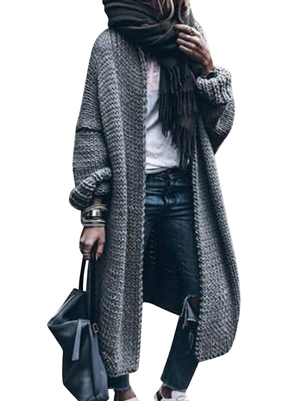 cable long cardigan