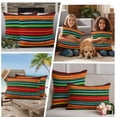 thumbnail image 5 of Colored Stripes Outdoor Waterproof Pillow Covers, Abstract Striped Red Green Blue Striped Decorative Square Throw Pillowcase Sofa Cushion Sham for Patio/Couch/Chair, 20"x20" 2 Pack, 5 of 8