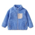 thumbnail image 1 of Children's Winter Solid Color Thick Zipper Cardigan with Fleece Lining for Casual Sports, 1 of 6