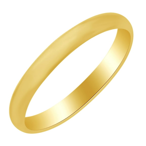 AFFY 3mm Half Round Wedding Band Ring in 14k Yellow Gold Ring Size - 12.5