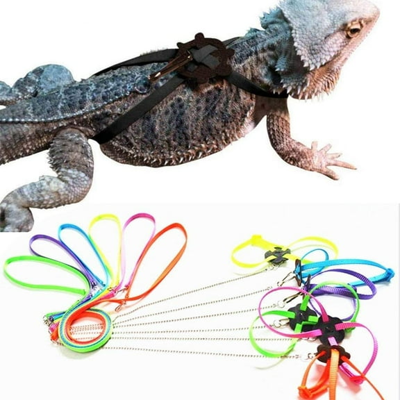 D-GROEE Adjustable Reptile Lizard Harness Leash,Turtle Lizard Pet Traction Belt Bearded Dragon Accessories Soft Small Pet Animal Harness Rope