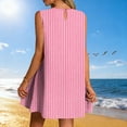 thumbnail image 5 of Xdegoge Sundresses for Women Loose Fit A-Line Sleeveless Crewneck Casual Dresses Vertical Striped Mini Dress for Summer Beach Holiday Vacation Wear, 5 of 7
