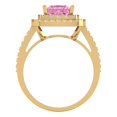 thumbnail image 4 of Halo Engagement Ring for Women - 2.07ct Simulated Pink Diamond in 14K Yellow Gold Promise Ring, 4 of 6
