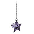 thumbnail image 2 of Candelabro colgante de hierro con forma de estrella de cristal con relieve de colores de estilo europeo, 2 of 5