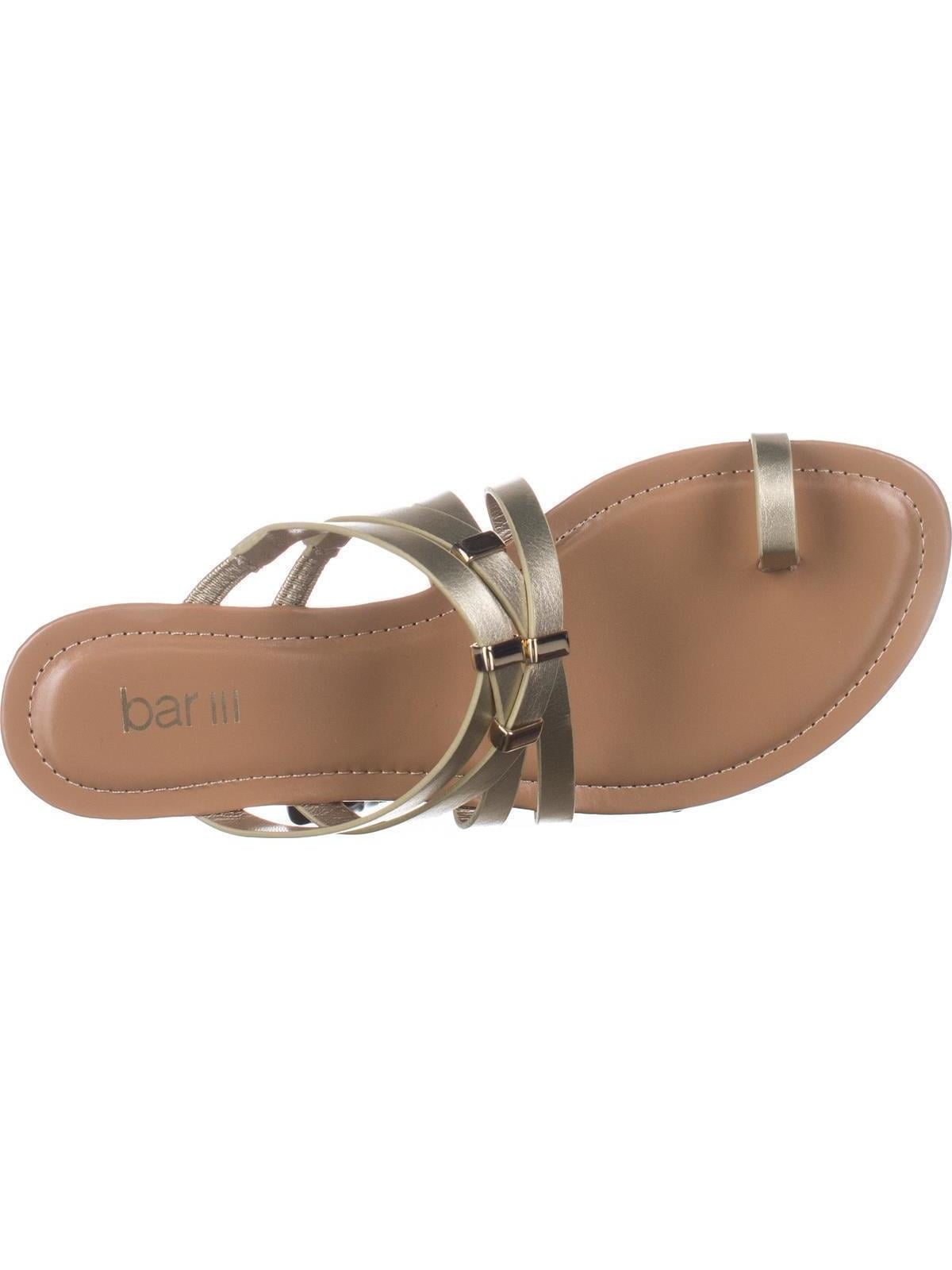 Bar III Womens Vanita Open Toe Casual Fashionable Slide Flats Sandals Platino Size 10.0 M US