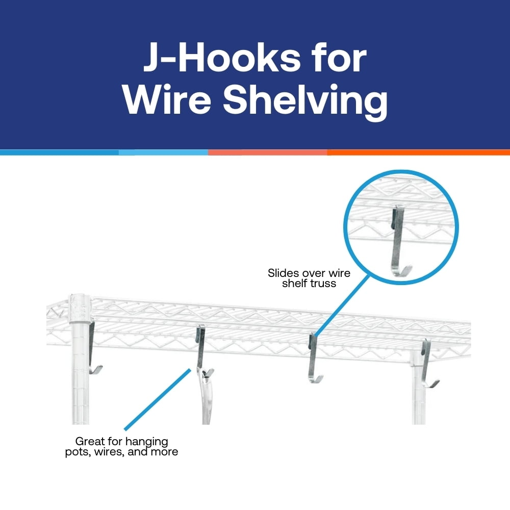 Shelving Inc. J-Hook for Wire Shelving, 5 Pack