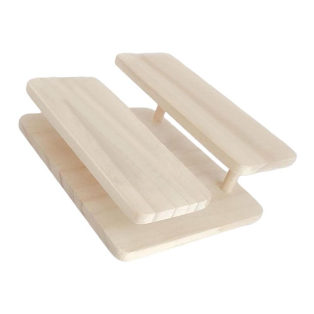 Thinsony Modern Wooden Rack Glasses Display Stand Holder Organizer 2 Layers 1Set