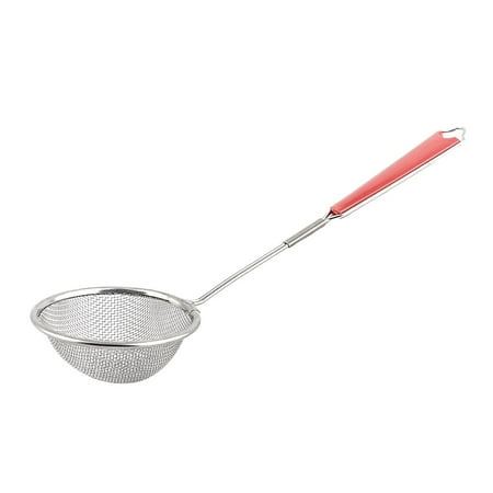Perforated Metal Surface Mount - Kitchen Metal Round Fried Food Dumpling Holder Perforated Ladle Silver Tone