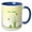 Blue/White, variant on 3drose, Image of Bee Happy with Cartoon Tree and Bees, 15oz Mug