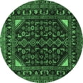 thumbnail image 1 of Ahgly Company Indoor Round Persian Emerald Green Traditional Area Rugs, 3' Round, 1 of 4
