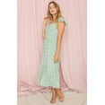 thumbnail image 3 of Sage Daisy Flutter Cap Sleeve Square Neck Midi Dress, 3 of 8