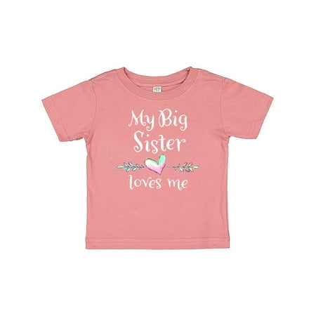 

Inktastic My Big Sister Loves Me- Heart Gift Baby Boy or Baby Girl T-Shirt