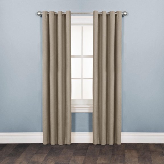 Panneaux de rideaux de fenêtre en fausse daim 84 » en drapé de 84 », taupe