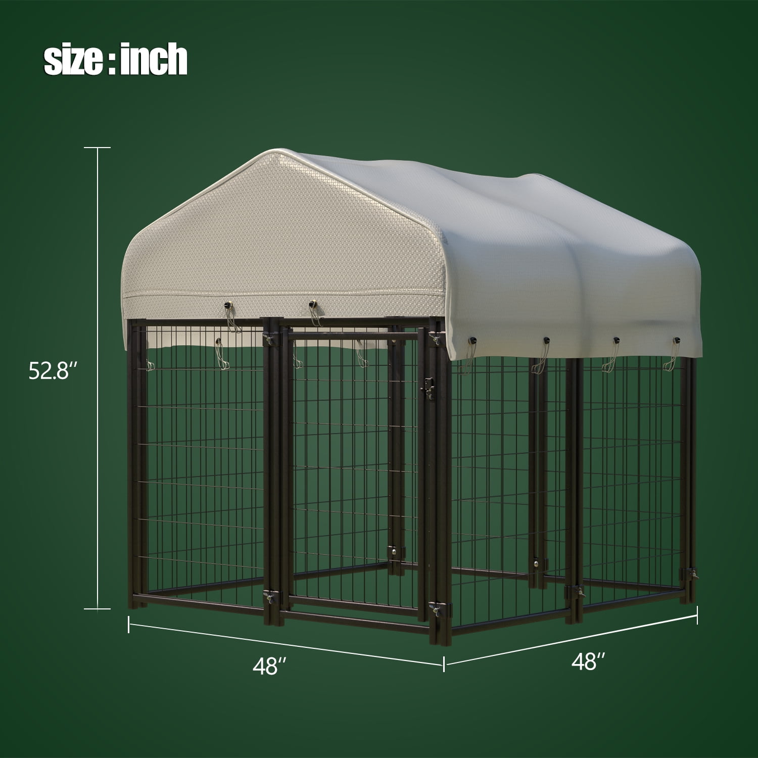 Welded Wire Outdoor Dog Kennel Large Heavy Duty Dog Playpen Enclosure Yard Dog Fence Pen Run Square Dog Kennel with Waterproof Roof Cover for Small Medium Large Dogs