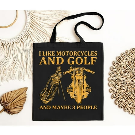 vintage I Like Motorcycles And Golf And Maybe 3 People Funny Men s Short Sleeve Tote Bag-TH13842