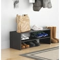 thumbnail image 2 of Whitmor Stackable 31" Extra Wide 2 Tiers, 9-Pair of Shoes Closet Storage Organizer, Espresso, 2 of 7