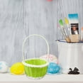 thumbnail image 3 of Eguiwyn Event & Party Supplies for Crafts Decor Mini Rattan Picnic Basket Kids Easter Baskets Empty Plastic Easter Basket for Easter Egg Hunt, Green, 3 of 5