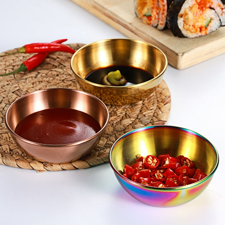 Farfi Seasoning Dish Round Rust-proof Stainless Steel Household