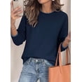 thumbnail image 4 of PRETTYGARDEN Womens Crewneck Fall Sweaters Pullover Tops Soft Stretchy Knit,Raglan Long Sleeve,Ribbed Cuffs,Color Block,Casual Daily Outfits,Office Work Clothes,Winter Layering Wear, 4 of 8