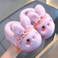 thumbnail image 3 of GPOECD Slippers for Girls Rabbit Cartoon Shape Winter Warm Soft Non Indoor Footwear for Little Kids Cute Slippers Winter Home, 3 of 3