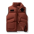 thumbnail image 2 of Men's Velcro Sleeveless Warm Down Vest: Trendy and Fashionable Stand Collar, 2 of 4