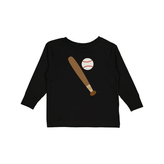 Inktastic Baseball Bat and Ball Boys or Girls Long Sleeve Toddler T-Shirt