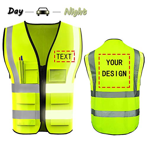 Vest Reflective Running Safety Night Visibility Security with LED and Pockets