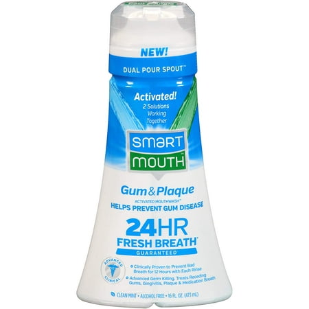 SmartMouth Clinical DDS Oral Rinse for the Treatment of Bad Breath and Protection From Gingivitis and Gum Disease, 16 oz, 2 (Best Mouthwash For Gingivitis And Bad Breath)
