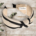 thumbnail image 3 of Prince Hair Company Women's Twisted Knot Cable Knit Minimalist Headband - Sand, 3 of 7