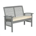 thumbnail image 1 of Walker Edison Causeuse de Patio en Bois d'Extérieur avec Coussin Gris Lavé, 1 of 9