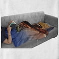 thumbnail image 6 of New York Soft Flannel Fleece Throw Blanket, Manhattan Bridge with Cityscape over River Brooklyn Popular Town Image, Cozy Plush for Indoor and Outdoor Use, 70" x 90", Blue Orange, by Ambesonne, 6 of 6