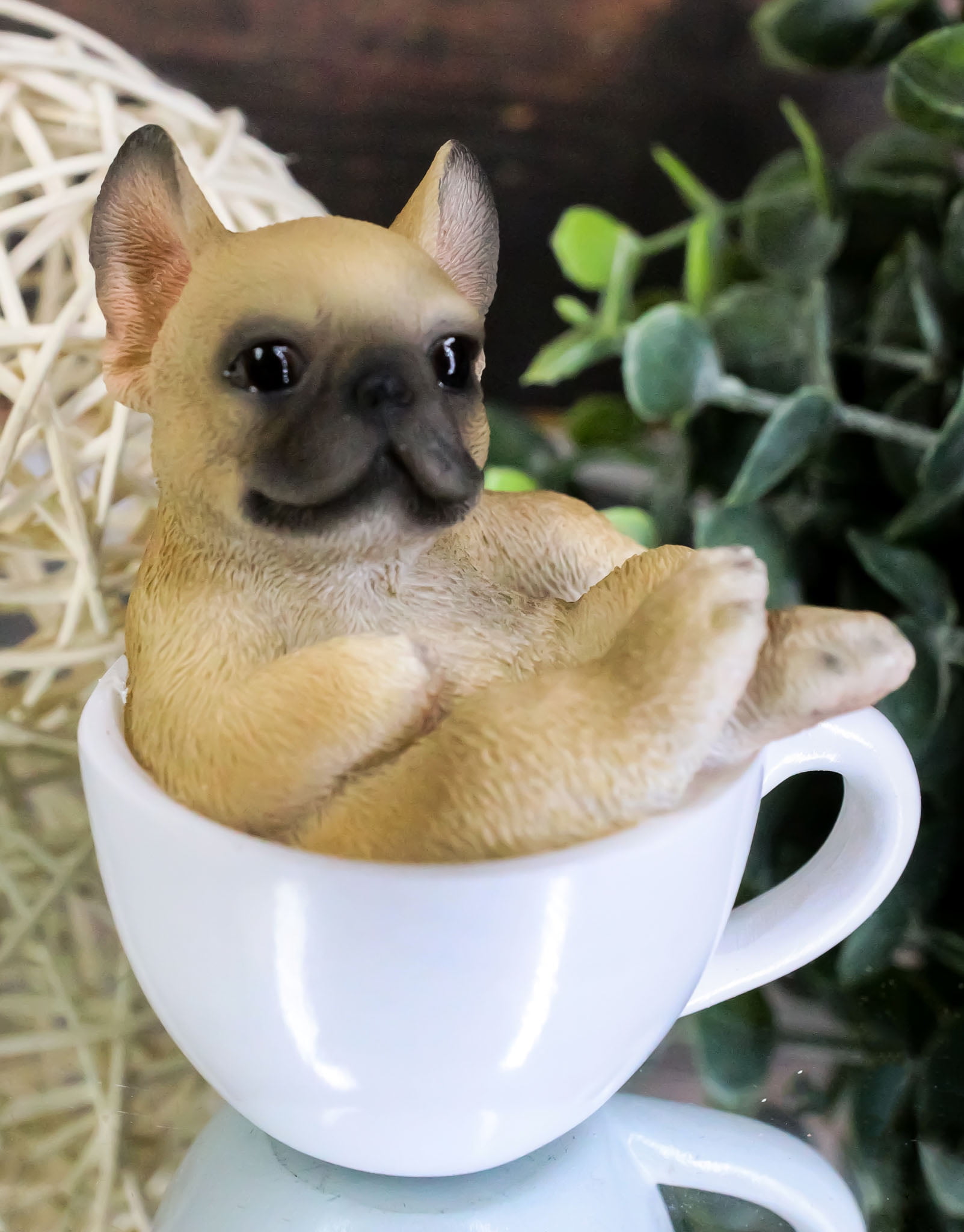 Dogs　ぷっくりランプミニ Realistic Mini French Bulldog Puppy Teacup Statue Pet Pal Dog
