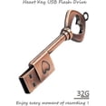 thumbnail image 2 of 64gb Usb Flash Drive, Memory Stick Retro Metal Heart Shaped Key Shaped Flash Drive, 2 of 5