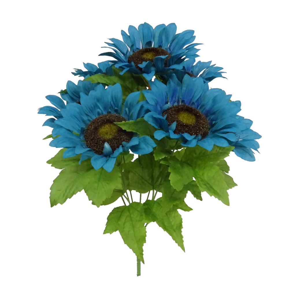 Teal Sunflower Bush, 1 Each