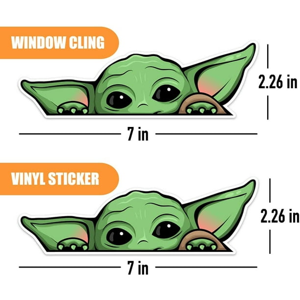Peeking Baby Yoda Cling Cling Sticker Walmart
