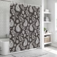 thumbnail image 6 of Grey Paisley Shower Curtain, Waterproof Shower Curtains for Bathroom, Ethnic Vintage Floral Botanical Abstract Washable Fabric Bathtub Curtain Set Bath Decor with 12 Hooks Stall 36"x72", 6 of 8