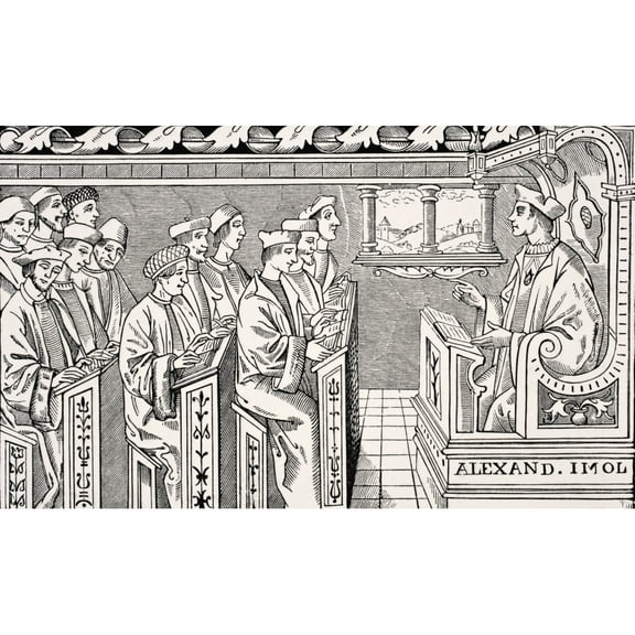 Posterazzi DPI1856375 Interior of A Sixteenth Century School From Science & Literature In The Middle Ages by Paul Lacroix Published London Poster Print, 18 x 11