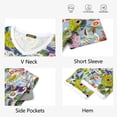 thumbnail image 5 of Weekease Printed Two Piece Pajama Sets for Women V Neck Short Sleeve Tops and Capri Casual Summer Sleepwear, 5 of 7