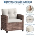 thumbnail image 5 of Outdoor Wicker Chairs,3 Pieces Patio Furniture Set,All Weather High Back Rattan Chairs w/Washable Cushion and Tempered Glass Tabletop for Deck Porch Balcony Backyard Garden, 5 of 8