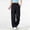 Black women's cargo pants a1, variant on Cagogo Women's Elastic Waist Cargo Pants Casual Loose Flowy Streetwear Long Pants Travel Hiking Work Trousers Fashionable Drawstring, Khaki 2XL