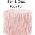 thumbnail image 4 of BirdRock Home Faux Fur Foot Stool Ottoman with Wood Legs - Pink, 4 of 9