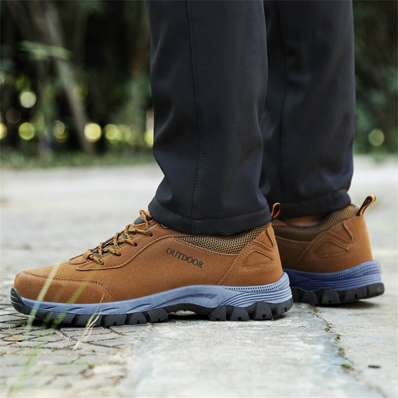 Dakaela Men's Waterproof Hiking Shoes Lightweight Comfortable Anti Slip Outdoor Walking Work Sneakers