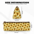 thumbnail image 4 of Naloa Sunflowers Print Leather Pencil Case - Portable Big Capacity Pencil Pouch Organizer Bag Stationery Bag for Work & Office Pencil Pen Case, 4 of 5