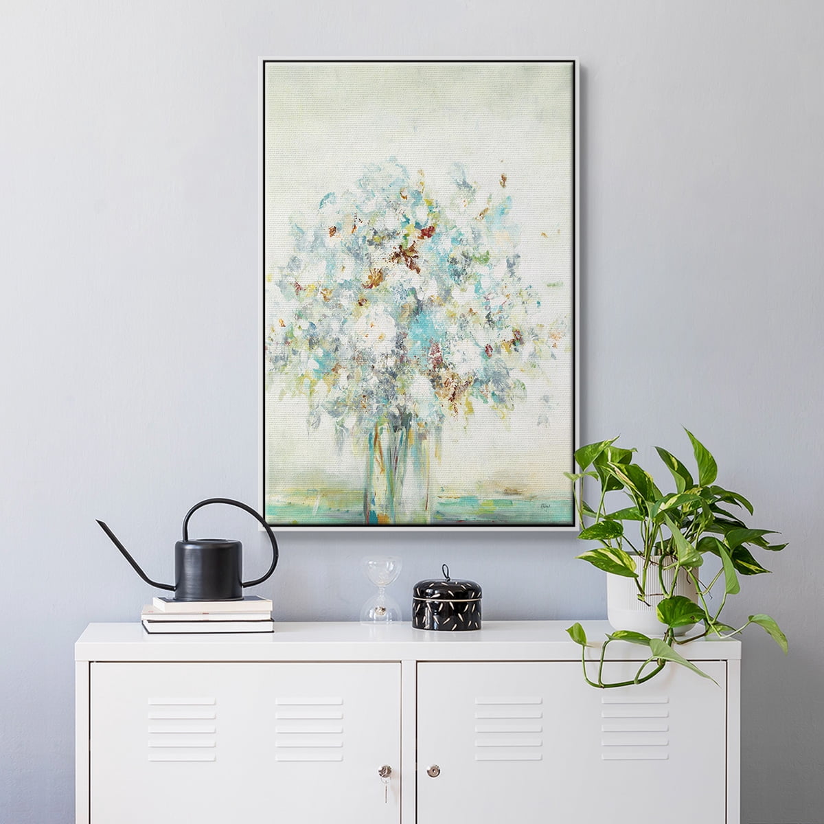 Te x tured Bouquet Framed Premium Gallery Wrapped Canvas - Ready to Hang - 17 x 25 - White Floating Frame